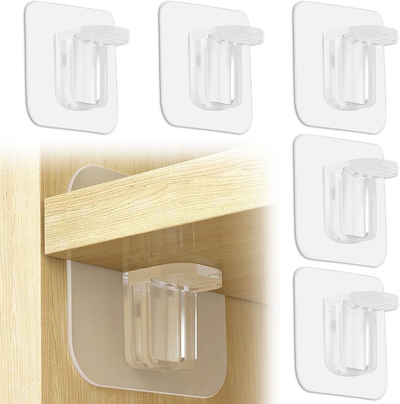 Ourart 30 Pieces Adhesive Shelf Bracket, Punch Free Reinforced Design Shelf Support Pegs for Shelves Kitchen Cabinet Book Closet - Image 1